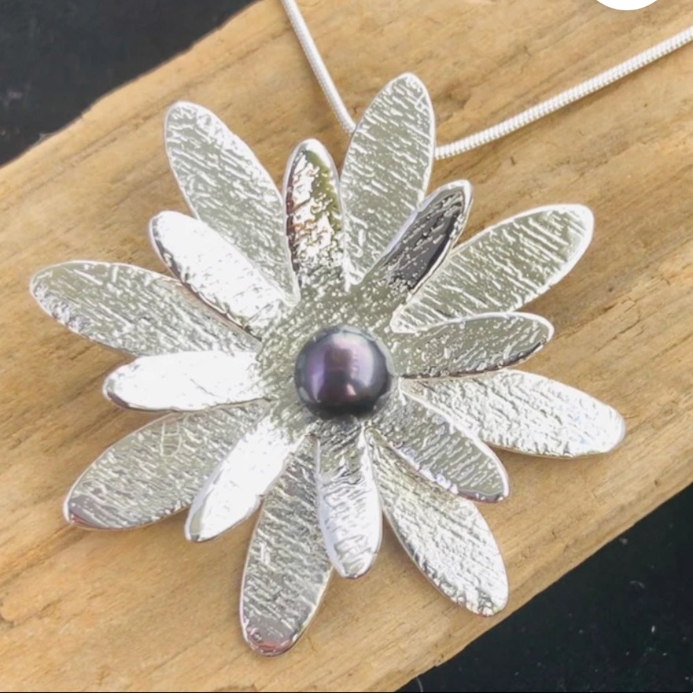 Water Lily Sterling Silver Necklace